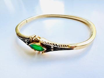 Armband - 14 karaat Geel goud - 1.15ct. tw. Smaragd -, Nieuw