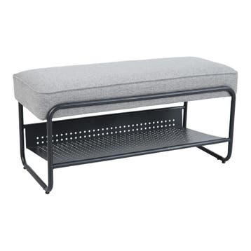Schoenenbank Lillehammer 90x37x42 cm zwart en grijs [en.casa, Verzenden, Nieuw