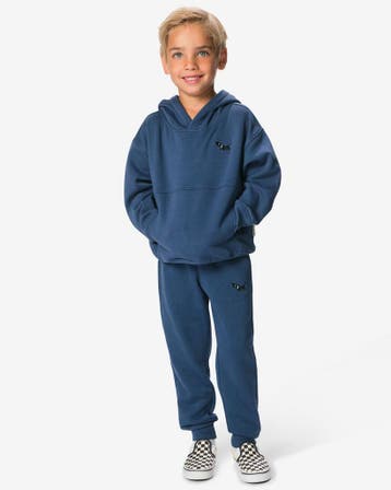 HEMA Takkie kinderjoggingbroek regular fit sweatstof blauw, Verzenden, Nieuw