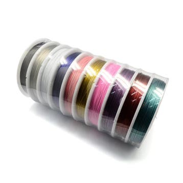 10 rollen mix RVS Rijgdraad met nylon coating 60 meter pe..., Hobby en Vrije tijd, Ophalen of Verzenden, Nieuw, Kraal