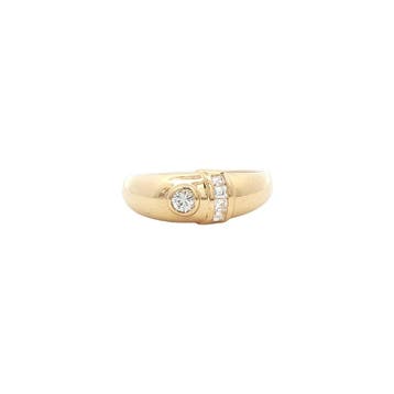 Gouden ring met diamant 18 karaat, Verzenden, Zo goed als nieuw, Goud