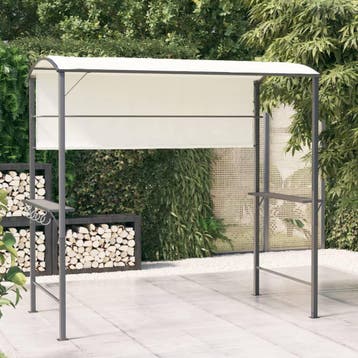 vidaXL Prieel met dak 220x110x200 cm crèmekleurig, Verzenden, Nieuw