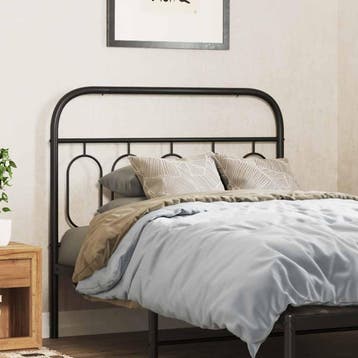 vidaXL Vervangend hoofdbord 107 cm metaal zwart, Verzenden, Nieuw, Zwart, Metaal