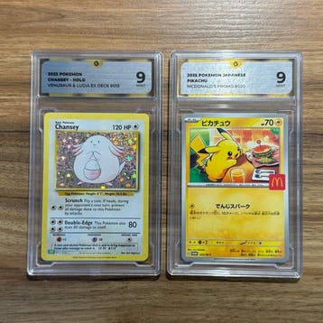 Pokémon - 2 Graded card - Chansey, Pikachu - GG 9, Nieuw