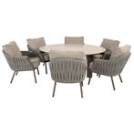 Donato Cannes low dining tuinset 160xH69 cm 7 delig, Tuin en Terras, Tuinsets en Loungesets, Ophalen of Verzenden, Nieuw