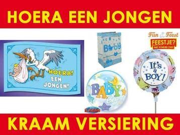 Geboorte versiering jongens - ruim aanbod & scherpe prijzen, Ophalen of Verzenden, Nieuw, Feestartikel, Geboorte of Huwelijk