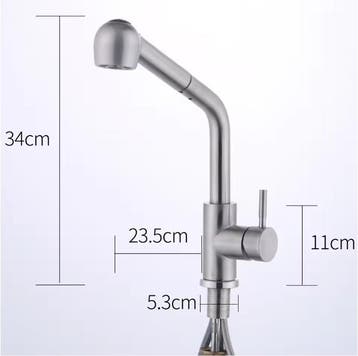 360° Draaibare Uittrekbare Keukenkraan Warm/Koud met Douche, Huis en Inrichting, Verzenden, Nieuw