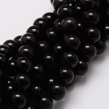 10 x  Edelsteen kraal van Obsidian 6mm gat: 1mm (Kralen), Ophalen of Verzenden, Nieuw, Kraal