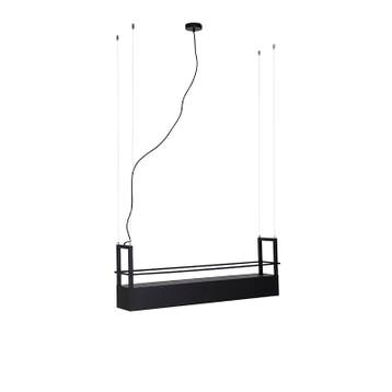 Industriële hanglamp zwart met rek 4-lichts GU10 - Cage Rack, Verzenden, Nieuw, Industrieel