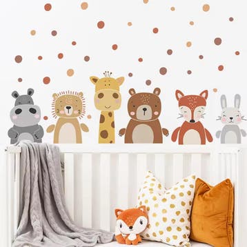 Grote muur-, kast- of deur stickerset Boho Animals met stipp, Overige merken, Nieuw, Ophalen of Verzenden, Wanddecoratie
