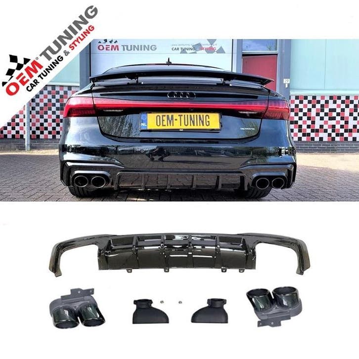 A7 S7 Diffuser | Hoogglans zwart | 2018 –Heden | voor s line, Auto-onderdelen, Carrosserie en Plaatwerk, Nieuw, Mercedes-Benz