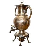 Samovar - Zilverachtig metaal, been - H : 43,5 cm