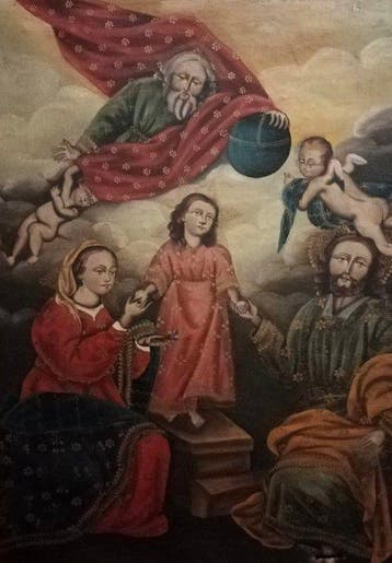Escuela colonial (XIX-XX) - Sagrada Familia con el Padre, Antiek en Kunst, Kunst | Schilderijen | Klassiek