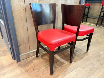 (6x) Dinerstoel met gebogen houten rugleuning