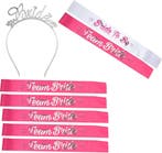 8-delige Vrijgezellenfeest set wit roze zilver, Verzenden, Nieuw, Versiering, Geboorte of Huwelijk