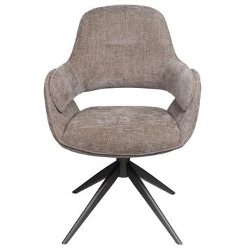 Home67 Jill Draaistoel Taupe 170 | Eetkamerstoel, Huis en Inrichting, Stoelen, Overige kleuren, Verzenden, Nieuw, Stof