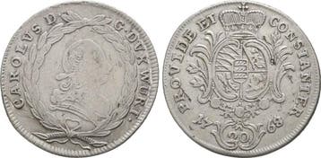20 Kreuzer 1768 Wuerttemberg: Karl Eugen, 1744-1793:, Verzenden