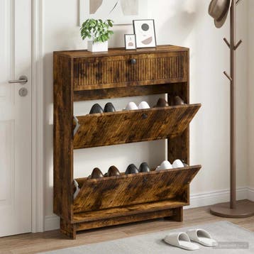 vidaXL Schoenenkast EDE 78 x 24 x 103 cm Bewerkt hout, Verzenden, Nieuw