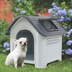 Hondenhok Bello met dakluik kunststof wit en grijs 87x72x75, Verzenden, Nieuw