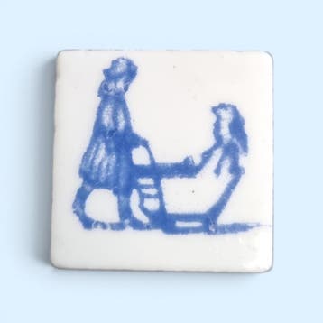 2 x Keramiek tegel kralen 25 x 25 x 6 mm – gat 2,8 mm –, Hobby en Vrije tijd, Kralen en Sieraden maken, Ophalen of Verzenden, Nieuw