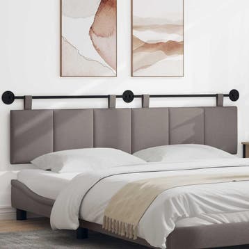vidaXL Hangend hoofdbord Taupe Fluweel, Verzenden, Nieuw, Stof