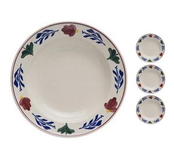Boerenbont diep eetbord 23cm set van 4 stuks (Huishouden), Verzenden, Nieuw, Overige materialen