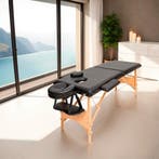 2 zone massagetafel met 5cm matras en houten frame - zwart, Verzenden, Nieuw