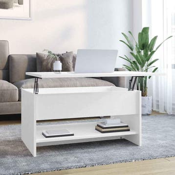 vidaXL Salontafel 80x50x40 cm bewerkt hout wit, Huis en Inrichting, Tafels | Salontafels, 50 tot 100 cm, Verzenden, Nieuw, 50 tot 100 cm