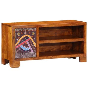 vidaXL TV-meubel 90x30x45 massief acaciahout meerkleurig, Huis en Inrichting, Verzenden, Nieuw