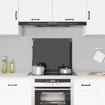 vidaXL Spatscherm keuken 70x60 cm gehard glas zwart, Verzenden, Nieuw