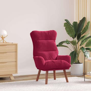 vidaXL Fauteuil Wijnrood 69 x 74 x 93 cm Fluweel, Huis en Inrichting, Verzenden, Nieuw
