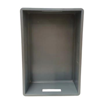 Stapelbak 600x400x155 mm, euronorm open handvat, donkergrijs, Gebruikt, 40 tot 60 cm, 50 tot 75 cm, Bak of Kist
