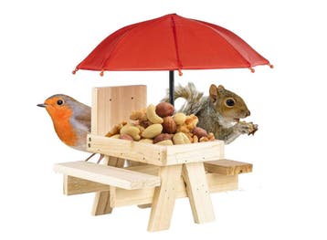 HI Eekhoornvoederhuisje - Met Paraplu - Beige, Verzenden, Nieuw