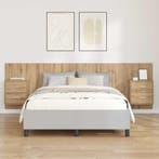 vidaXL Hoofdbord Met Kast met lade 3 pcs Artisan Eiken, Verzenden, Nieuw, Bruin, Hout