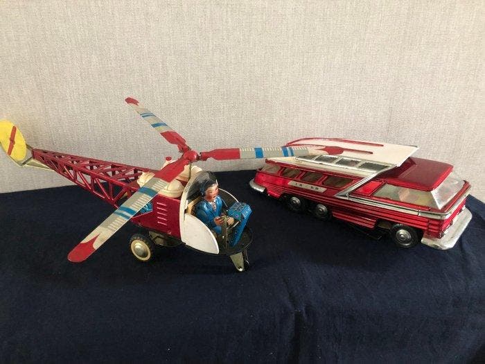 Red China - Blikken speelgoed - Red Chine helicopter/luxe, Antiek en Kunst, Antiek | Speelgoed