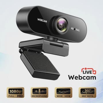 1080P FHD Webcam met Ingebouwde Microfoon - Breedhoek USB Ca, Verzenden, Nieuw