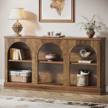Farmhouse Console Tafel 63 Inch met 3 Niveaus - Houten Entre, Verzenden, Nieuw