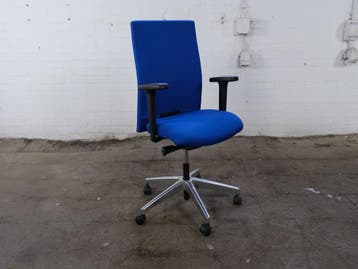 Interstuhl ergonomische bureaustoel blauw 4D armleuningen, Verzenden, Gebruikt, Bureaustoel