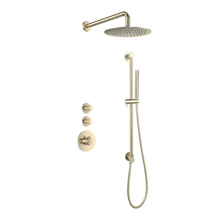 Sani Royal Pro Inbouw Regendouche Goud Geborsteld Messing, Doe-het-zelf en Verbouw, Sanitair