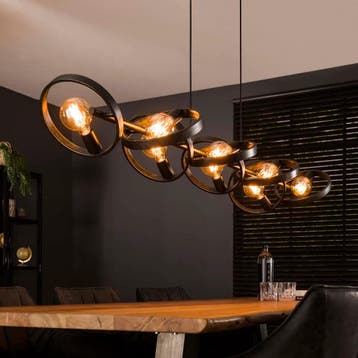 Hanglamp Amara - 8-lichts - Antraciet - Metaal (Internet, Ophalen of Verzenden, Nieuw