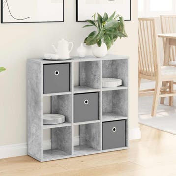 vidaXL Dressoir met lade Beton Grijs 73,5 x 24 x 69,5 cm, Verzenden, Nieuw, 50 tot 100 cm, Minder dan 25 cm