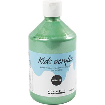 Acrylverf Metallic, metallic, lichtgroen, 500 ml/ 1 fles, Nieuw
