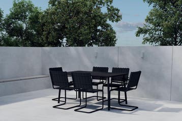 Holmsund- Tuinset 6 stoelen tafel Zwart The Outsider, Verzenden, Nieuw