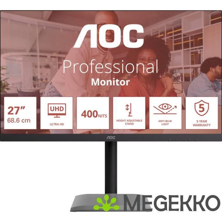 AOC Professional U27E4CV 27  4K IPS Monitor, Computers en Software, Monitoren, Nieuw, Verzenden
