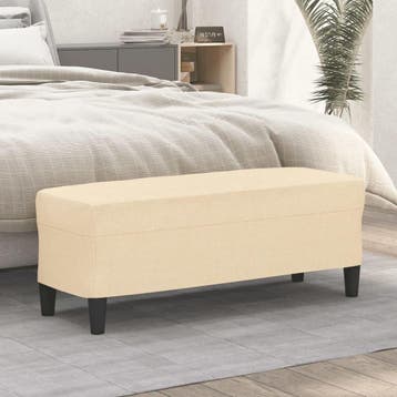 vidaXL Bankje 100x35x41 cm stof crèmekleurig, Verzenden, Nieuw, Stof, Minder dan 150 cm