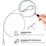 Staalkabeltjes met lussen voorzien van draadklem - 2mm, Verzenden, Nieuw