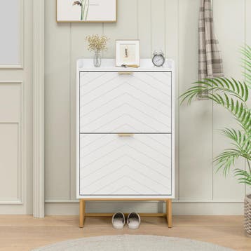 Schoenenkast - Schoenenrek - 50x24x103,5 cm - Wit - UEV, Verzenden, Zo goed als nieuw