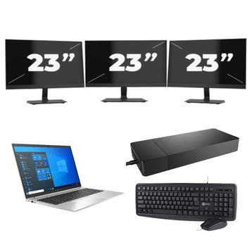 HP EliteBook 850 G8 -   i7-11e  8GB  - 256GB  + 3x 23 inch ., Computers en Software, Windows Laptops, Verzenden, 8 GB, Refurbished