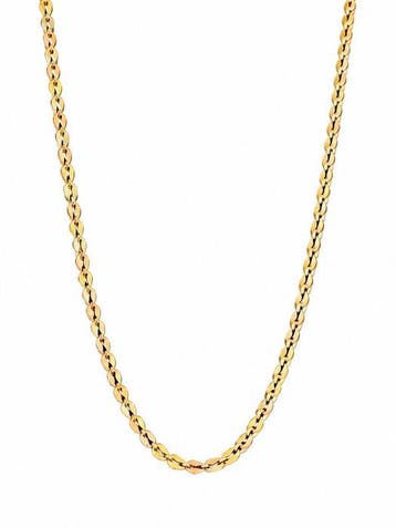Ketting goud 18k Bicolor - Collier luxe schakel