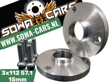 Spoorverbreders Spacers Smart Fortwo 3x112 57,1 15mm, Verzenden